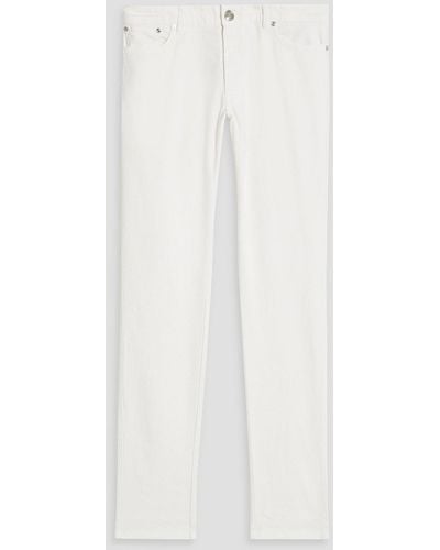 120% Lino Slim-fit Linen-blend Pants - White