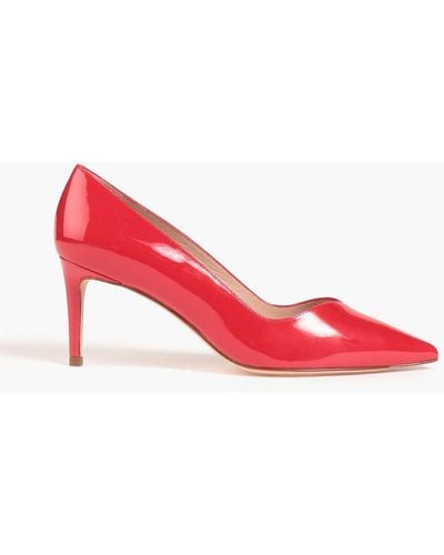 Stuart Weitzman Anny 70 Patent-leather Court Shoes - Red
