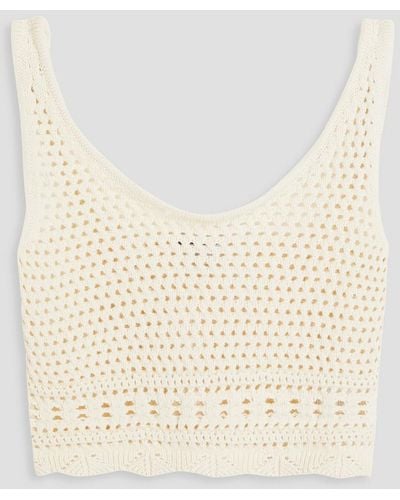 Solid & Striped The Carlyle Cropped Crocheted Cotton Tank - Natural