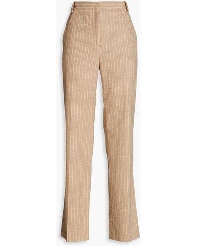 Ba&sh Tamo Pinstriped Flannel Straight-leg Pants - Natural