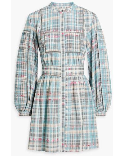 Joie Charmese hemdkleid aus baumwollgaze in minilänge mit biesen - Blau