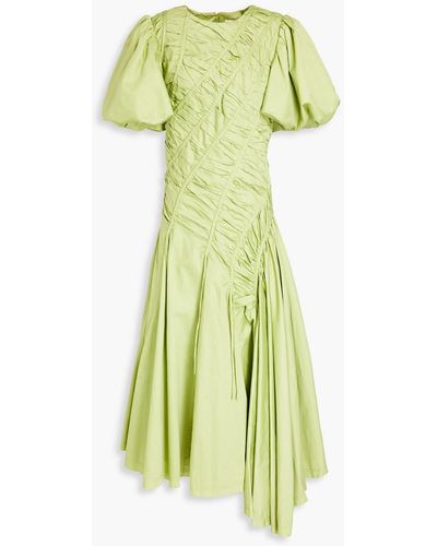 Aje. Siren Cutout Shirred Maxi Dress - Green