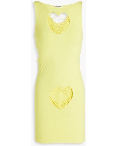 Maisie Wilen True Romance Cutout Stretch-jersey Mini Dress - Yellow