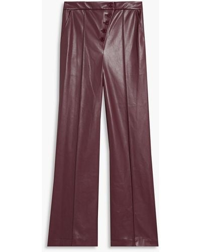 Jonathan Simkhai Lynda Faux Stretch-leather Flared Trousers - Purple
