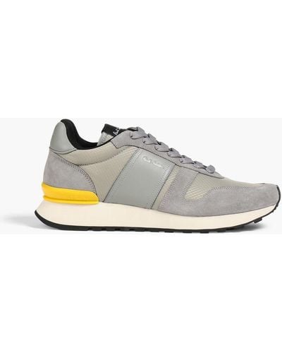 Paul Smith Eighties Ripstop, Leather And Suede Trainers - Grey