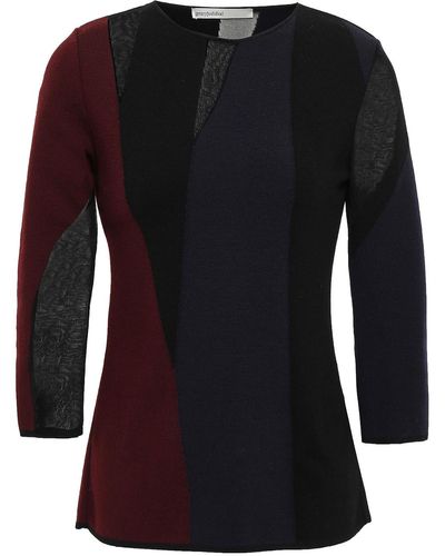 Gentry Portofino Intarsia Wool-blend Top - Black