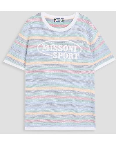 Missoni Jacquard-knit Cotton T-shirt - Blue