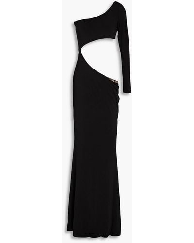 retroféte Whitney One-shoulder Cutout Jersey Maxi Dress - Black