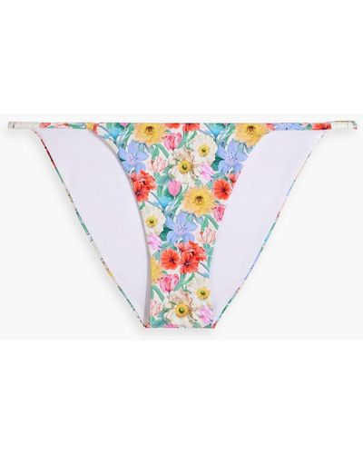 Onia Tief sitzendes bikini-höschen mit floralem print - Weiß