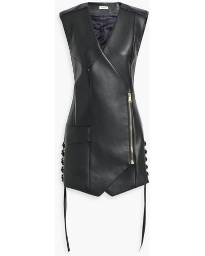 Jonathan Simkhai Yesenia Lace-up Leather-blend Mini Dress - Black