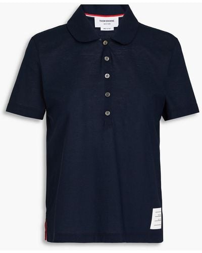 Thom Browne Cotton-jersey Polo Shirt - Blue