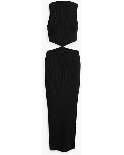 Bec & Bridge Reba Cutout Ribbed-knit Maxi Dress - Black