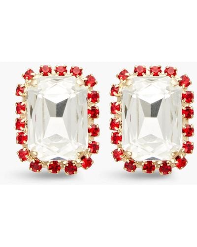 Rosantica Gold-tone Crystal Earrings - Red