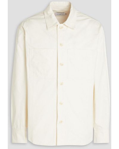Maison Kitsuné Hemd aus baumwoll-twill mit stickereien - Weiß