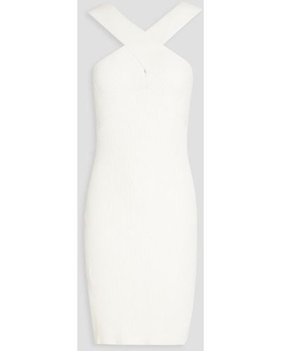 Autumn Cashmere Ribbed-knit Mini Dress - White