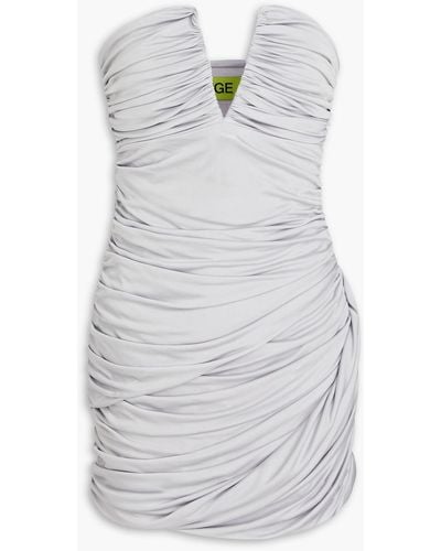 GAUGE81 Talsi Strapless Draped Satin-jersey Mini Dress - White