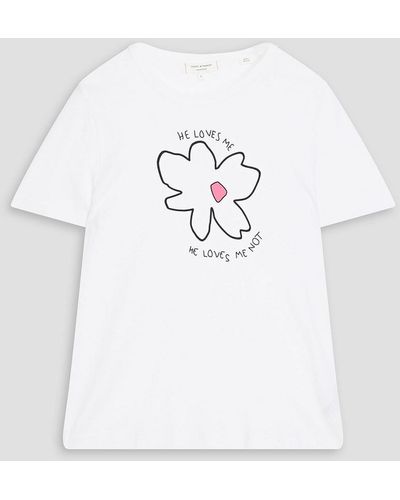 Chinti & Parker Printed Cotton-jersey T-shirt - White