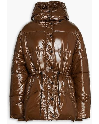 Gestuz Roane Quilted Shell Hooded Jacket - Brown