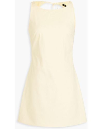 Maje Open-back Cotton-blend Twill Mini Dress - Natural