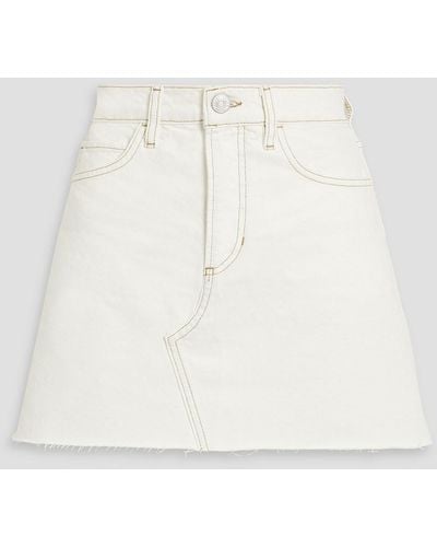FRAME Frayed Denim Mini Skirt - White