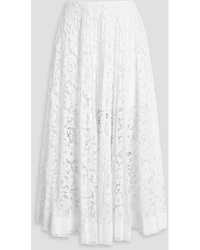 Valentino Garavani Pleated Corded Lace Maxi Skirt - White