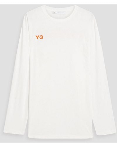 Y-3 Logo-print Cotton-jersey T-shirt - White