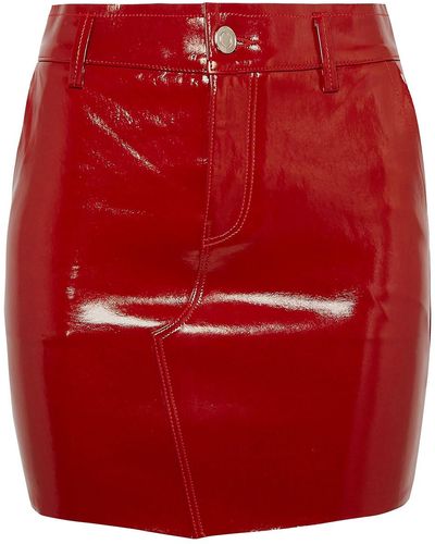 RTA Patent-leather Mini Skirt - Red