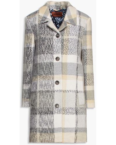 Missoni Checked Wool-blend Coat - Grey