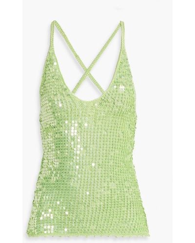 retroféte Molly Sequined Knitted Top - Green