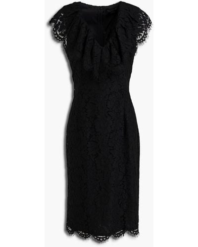 Rachel Zoe Ruffle-trimmed Corded Lace Dress - Black