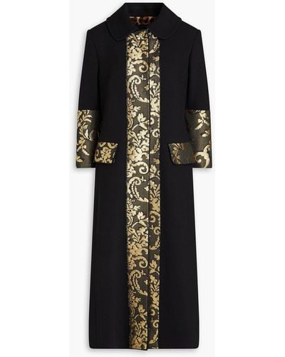 Dolce & Gabbana Elegant Gold Black Jacquard Trench Coat