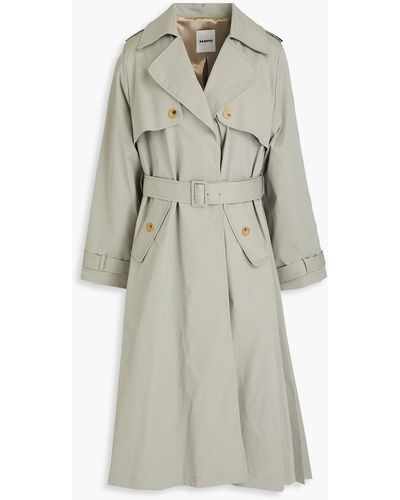 Sandro Jacob Pleated Gaberdine Trench Coat - Grey