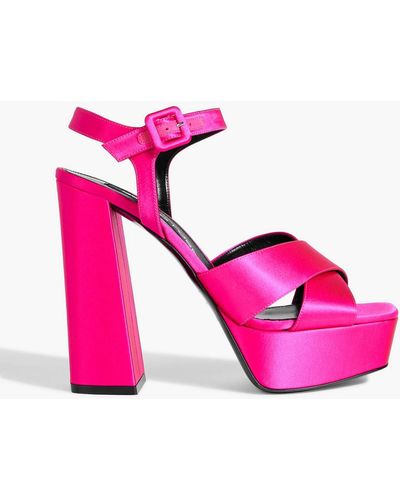 Sergio Rossi Sr Alicia Satin Platform Sandals - Pink