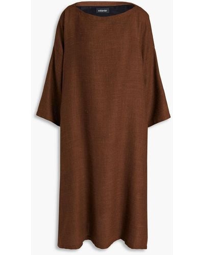 Eskandar Mélange Alpaca-blend Tweed Dress - Brown