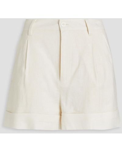 Solid & Striped The Alba Pleated Linen-blend Shorts - White