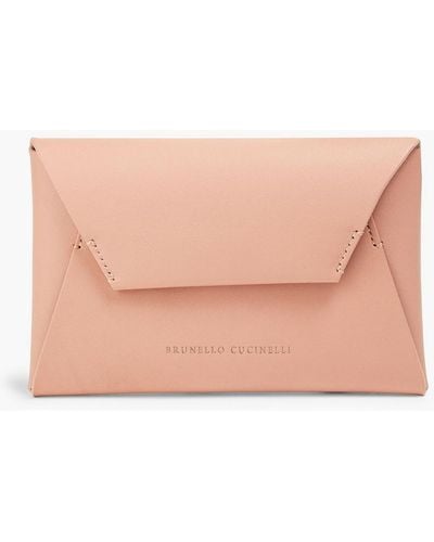 Brunello Cucinelli Leather Envelope Clutch - Pink