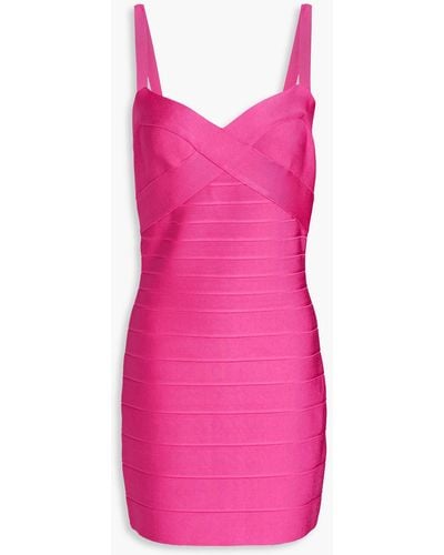 Hervé Léger Bandage Mini Dress - Pink