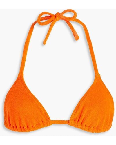 Solid & Striped The Iris Terry Triangle Bikini Top - Orange