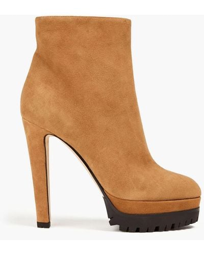 Sergio Rossi Suede Ankle Boots - Brown