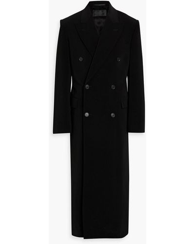 Balenciaga Double-breasted Twill Coat - Black