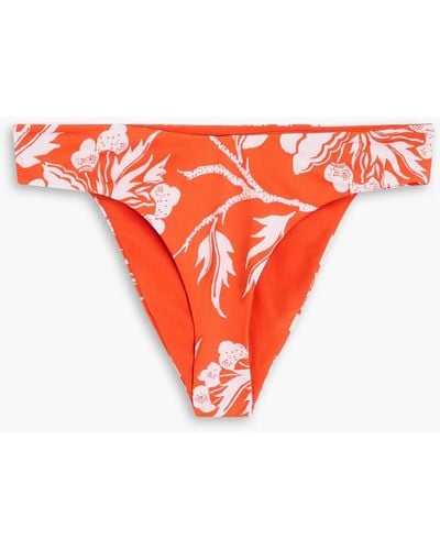 Mara Hoffman Cece Floral-print Mid-rise Bikini Briefs - Red