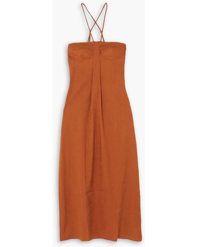 Cult Gaia Breanna Open-back Linen-blend Maxi Dress - Brown