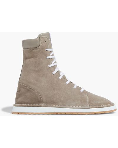 Spalwart Tour Leather-trimmed Suede Boots - Natural
