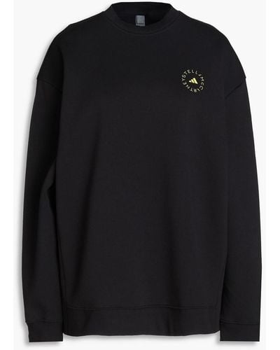 adidas By Stella McCartney Oversized Cotton-jersey Sweatshirt - Black
