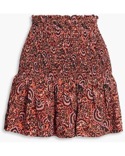 A.L.C. Kade Shir Printed Silk-crepe Mini Skirt - Red