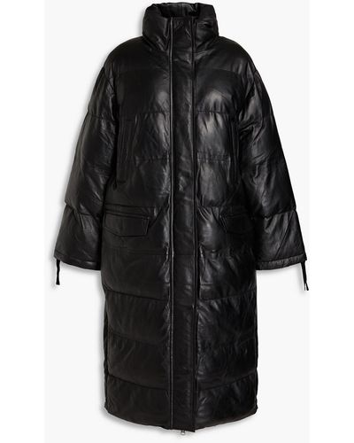 Muubaa Poppy Quilted Leather Coat - Black