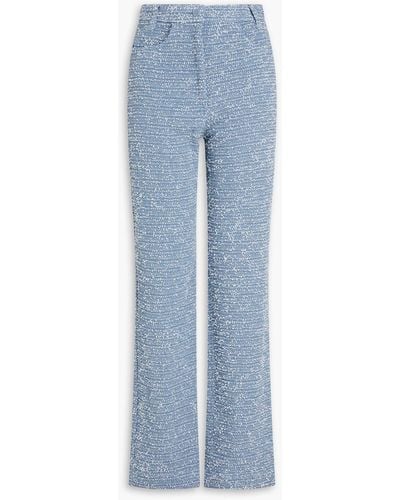 REMAIN Birger Christensen Cotton-blend Tweed Straight-leg Trousers - Blue