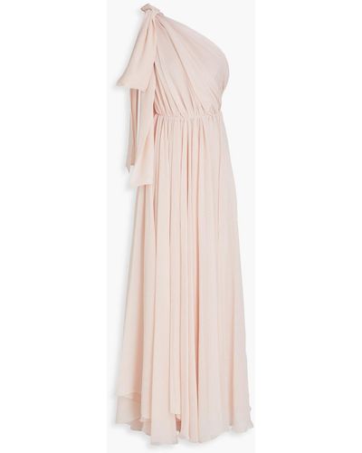 Maria Lucia Hohan Altheda One-shoulder Bow-embellished Crepon Gown - Pink