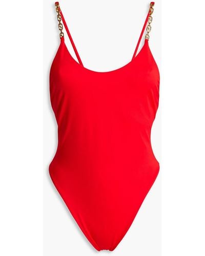 Versace Badeanzug mit kettenverzierung - Rot