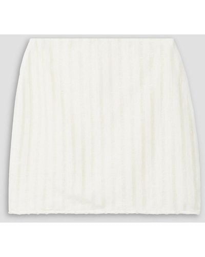 Savannah Morrow Dylan Striped Linen Mini Skirt - White